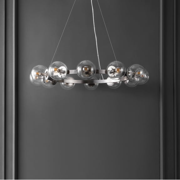SAFAVIEH Rylian 12-Light Glam Nickle Metal Chandelier