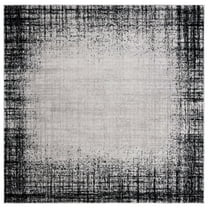 SAFAVIEH Skyler Gervase Distressed Area Rug, Ivory Grey/Black, 6'7" x 6'7" Square