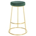 thumbnail image 1 of SAFAVIEH Sabina Round Backless Bar Stool, Malachite Green/Gold, 1 of 9
