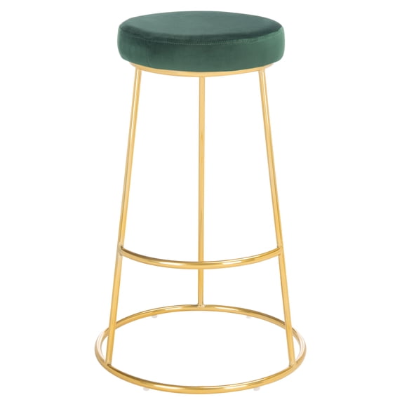 SAFAVIEH Sabina Round Backless Bar Stool, Malachite Green/Gold