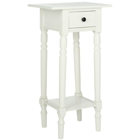 SAFAVIEH Sabrina Solid Casual End Table With Storage Drawer, Distressed Cream