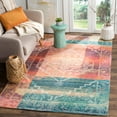 thumbnail image 1 of SAFAVIEH Saffron Ailin Geometric Cotton Area Rug, Coral/Aqua, 6' x 9', 1 of 2