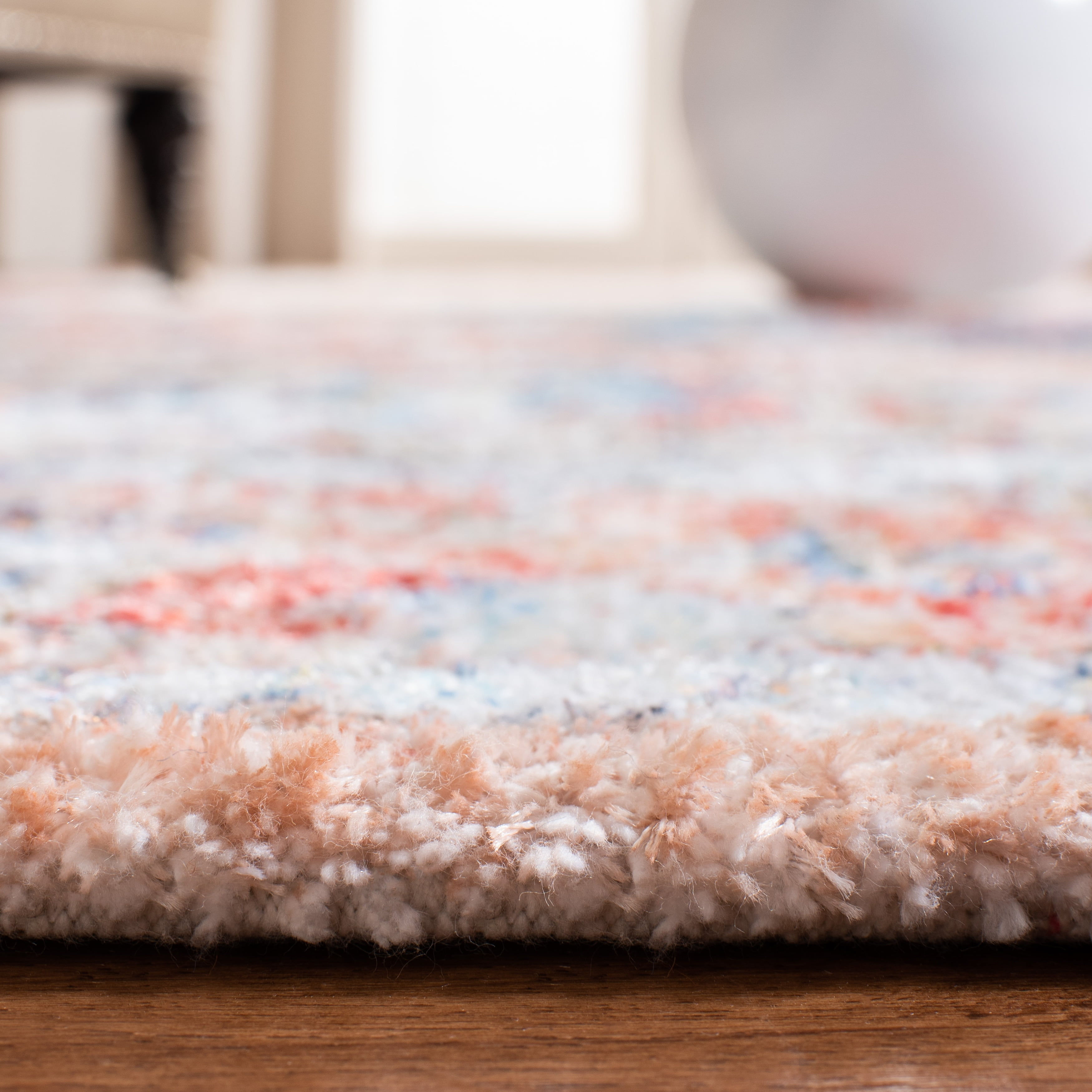 SAFAVIEH Saffron Algernon Distressed Oriental Area Rug, Rust/Blue, 8' x 10'