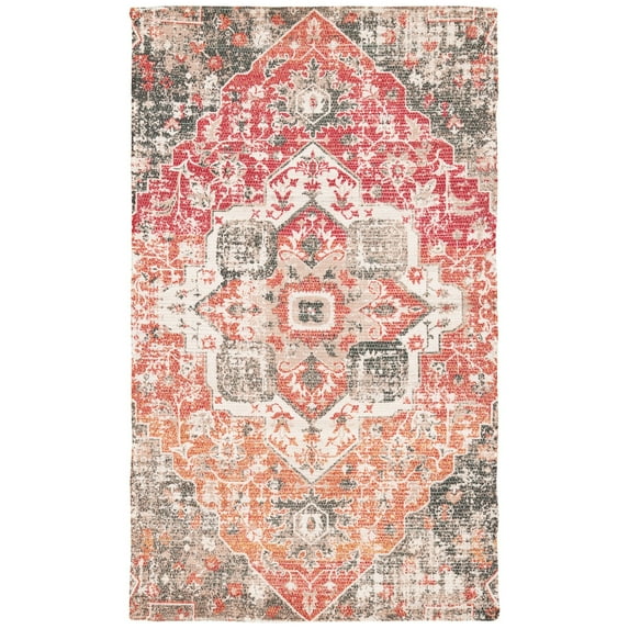 SAFAVIEH Saffron Alvina Distressed Area Rug, Beige/Red, 3' x 5'