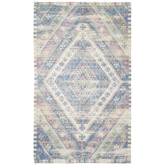 SAFAVIEH Saffron Brittania Geometric Area Rug, Royal Blue/Fuchsia, 8' x 10'