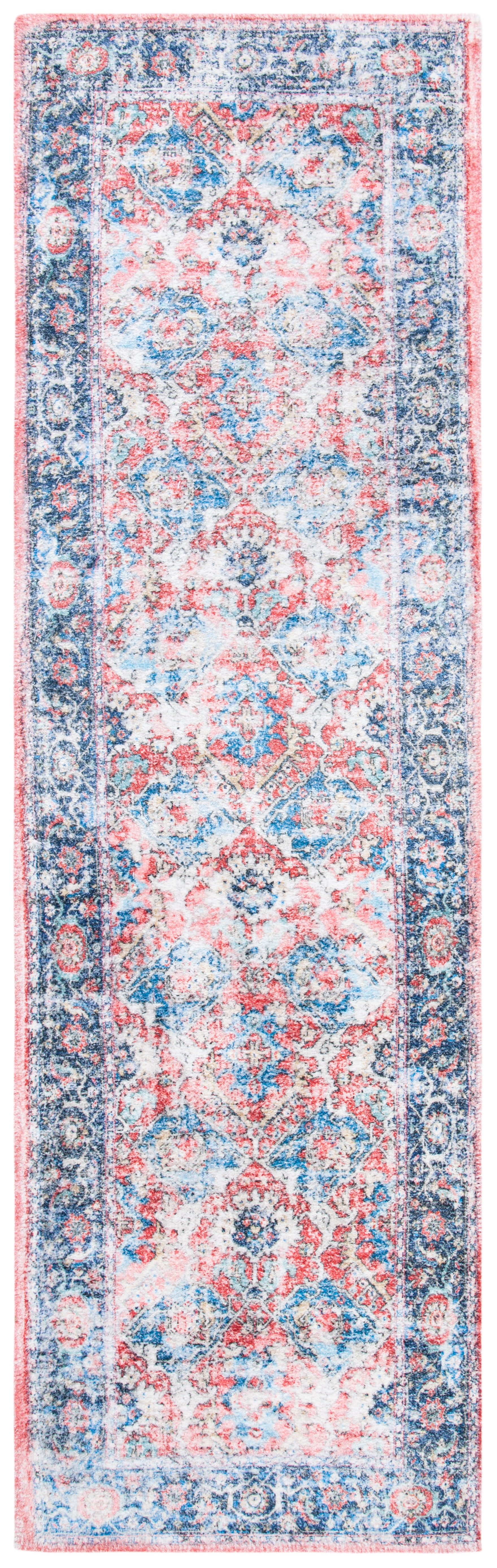 SAFAVIEH Saffron Bronagh Distressed Oriental Runner Rug, Rust/Blue, 2'3" x 8'