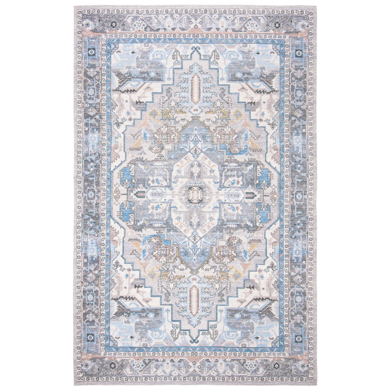 Hand-Loomed Coastal Charm Grey/Ivory Cotton Chenille 5' x 8' Rug