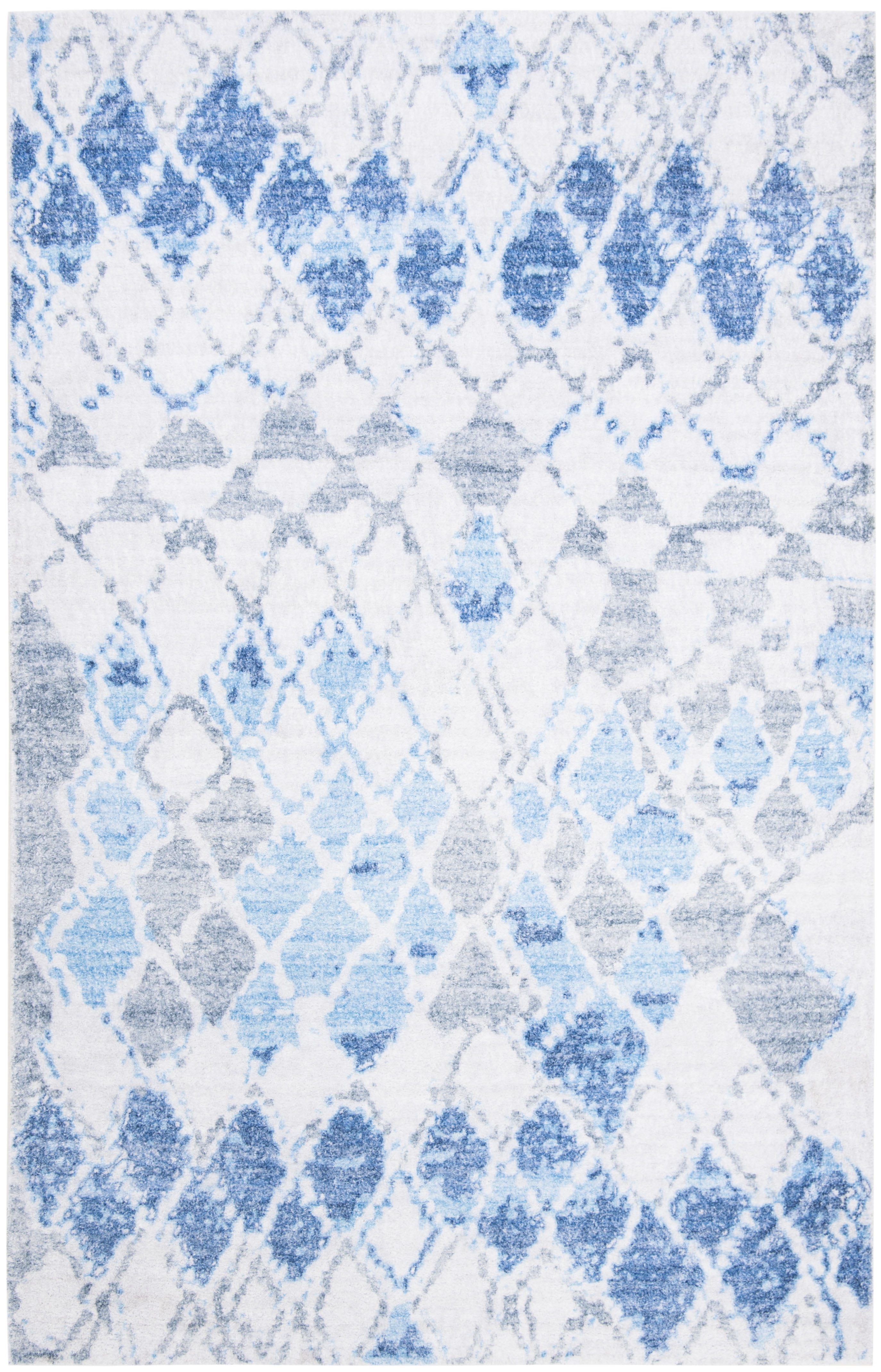 SAFAVIEH Saffron Corynn Geometric Area Rug, Ivory/Blue, 4' x 6'