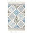 thumbnail image 1 of SAFAVIEH Saffron Cynarra Geometric Wool Area Rug, Ivory/Turquoise, 4' x 6', 1 of 5