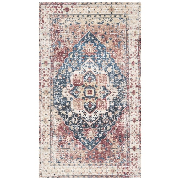 SAFAVIEH Saffron Ekaterina Floral Bordered Area Rug, Beige/Blue, 3' x 5'