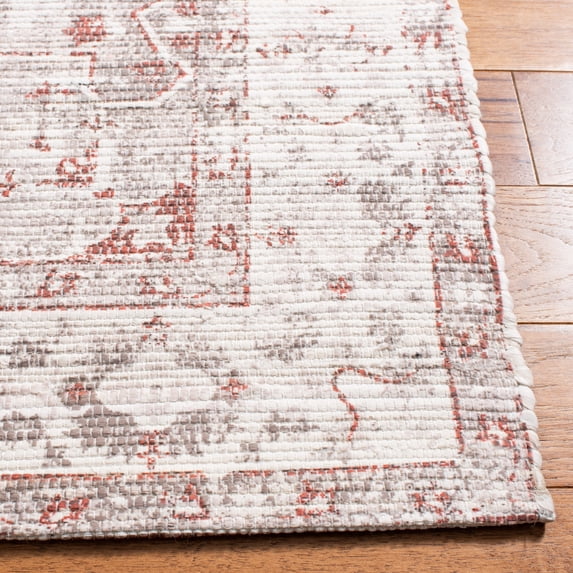 SAFAVIEH Saffron Ekaterina Floral Bordered Area Rug, Ivory/Rust, 6' x 6' Square