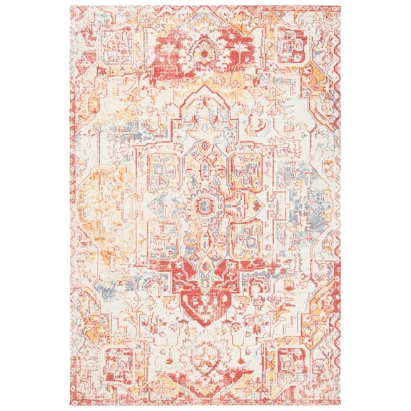 SAFAVIEH Saffron Erksine Geometric Area Rug, Red/Creme, 8' x 10'