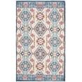 thumbnail image 1 of SAFAVIEH Saffron Everette Floral Cotton Area Rug, Cream/Blue, 3' x 5', 1 of 6