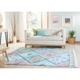 thumbnail image 1 of SAFAVIEH Saffron Franklin Geometric Area Rug, Blue/Aqua, 5' x 8', 1 of 7