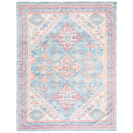 SAFAVIEH Saffron Kierra Oriental Area Rug, Blue/Rust, 8' x 10'
