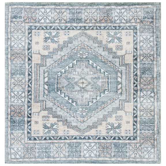 SAFAVIEH Saffron Kliment Oriental Area Rug, Grey/Ivory, 6' x 6' Square