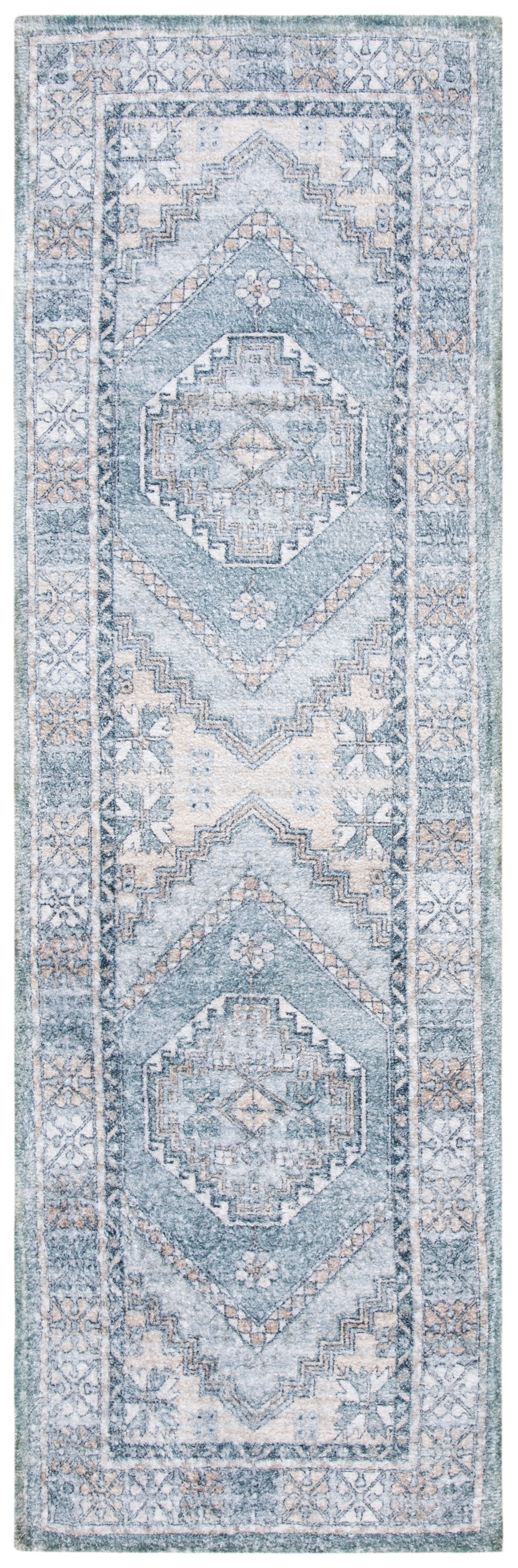 SAFAVIEH Saffron Kliment Oriental Runner Rug, Grey/Ivory, 2'3" x 8'