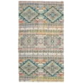 thumbnail image 1 of SAFAVIEH Saffron Mitchell Geometric Cotton Area Rug, Cream/Blue, 2'3" x 4', 1 of 6