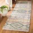 thumbnail image 1 of SAFAVIEH Saffron Mitchell Geometric Cotton Runner Rug, Cream/Blue, 2'3" x 6', 1 of 4