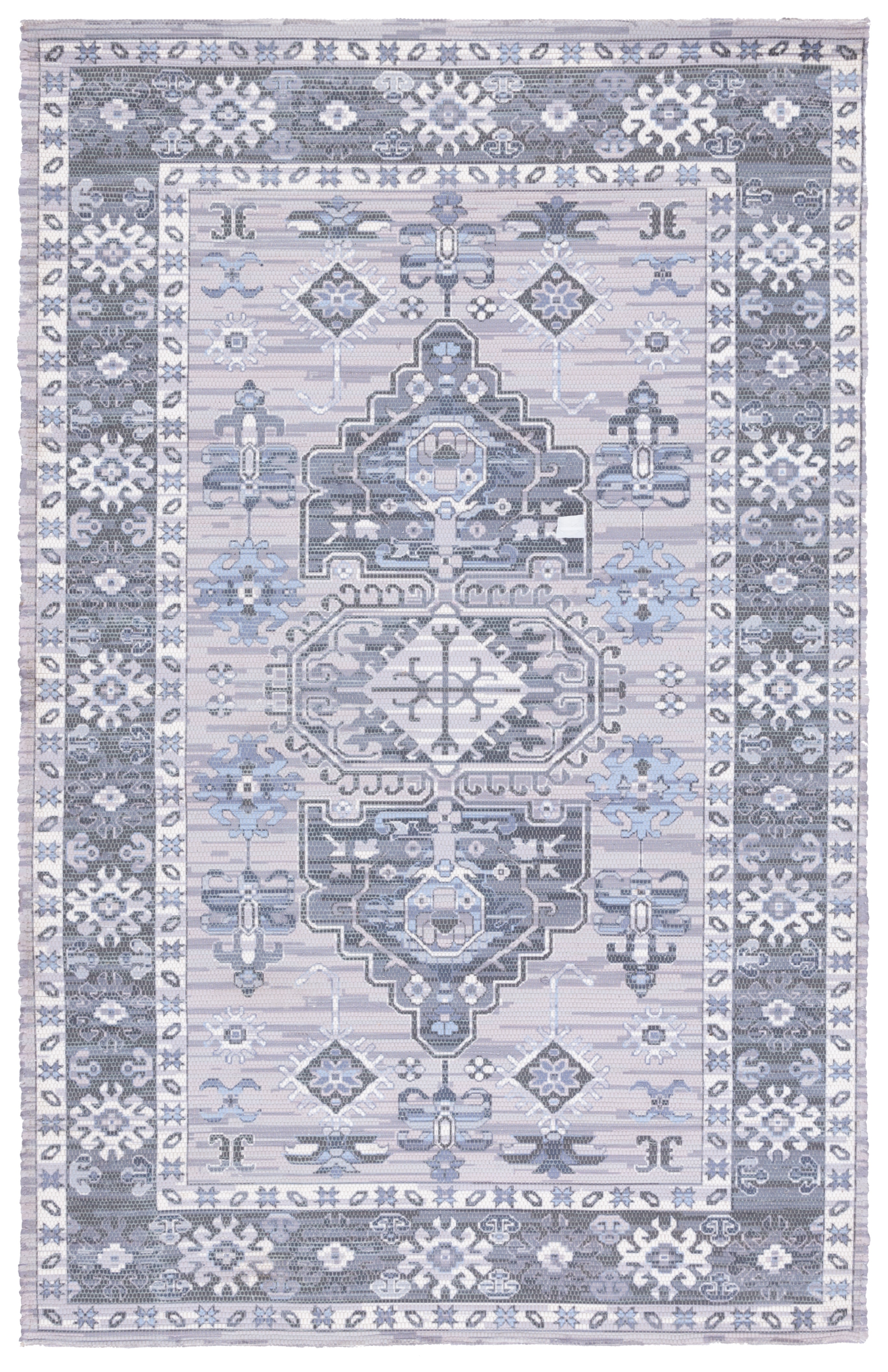 SAFAVIEH Saffron Seanna Oriental Polyester Area Rug, Purple/Ivory, 5' x 8'
