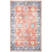 SAFAVIEH Saffron Wallace Distressed Area Rug, Rust/Navy, 4' x 6'