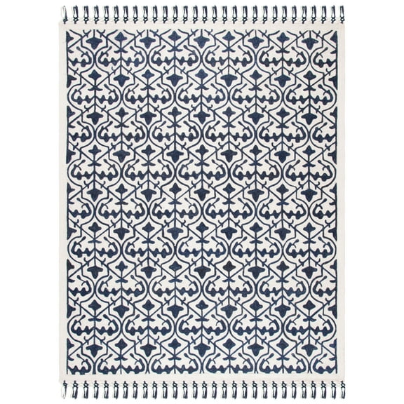 SAFAVIEH Sahara Catriona Geometric Area Rug, Navy/Ivory, 3' x 5'