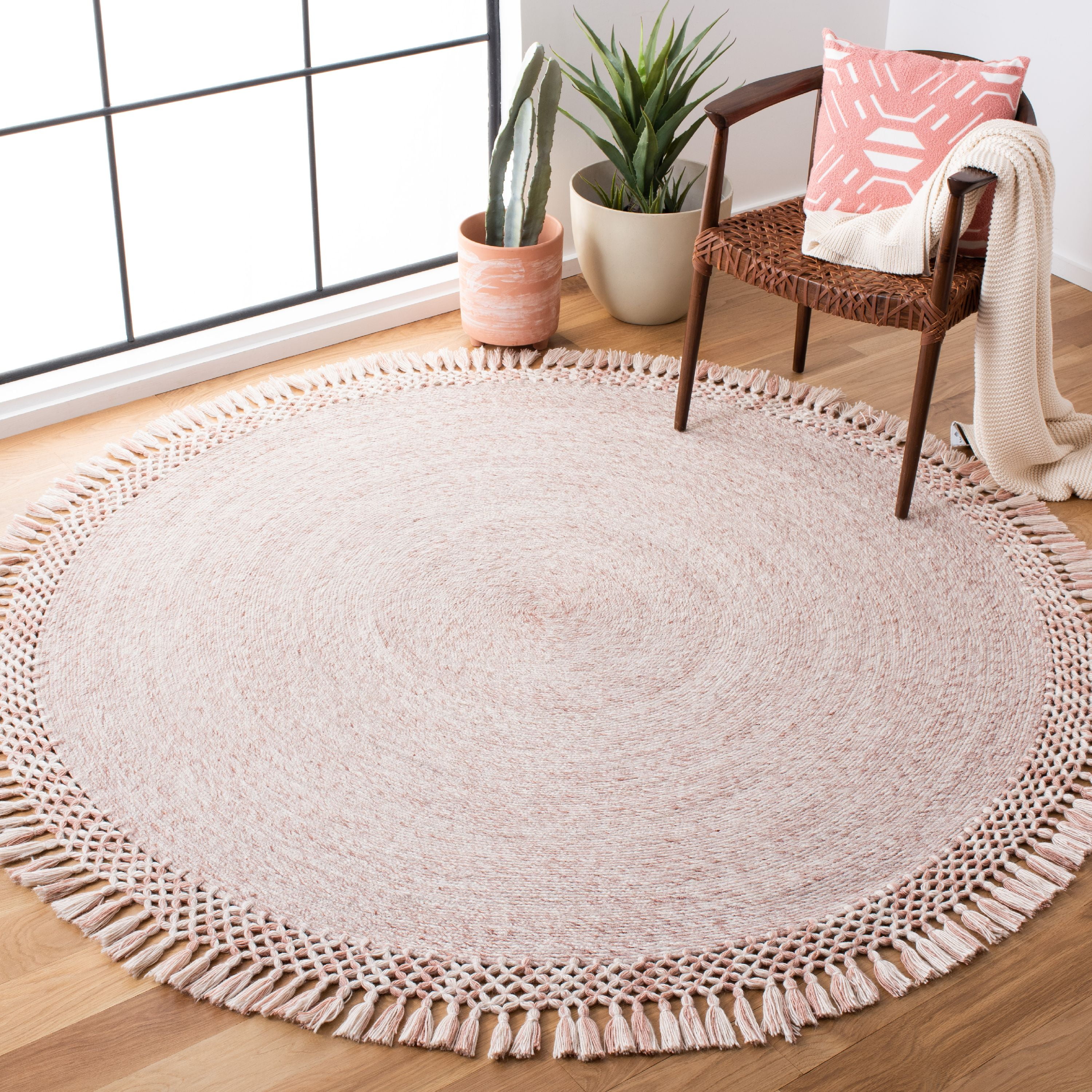 SAFAVIEH Sahara Collection SAH490U Handmade Pink Rug