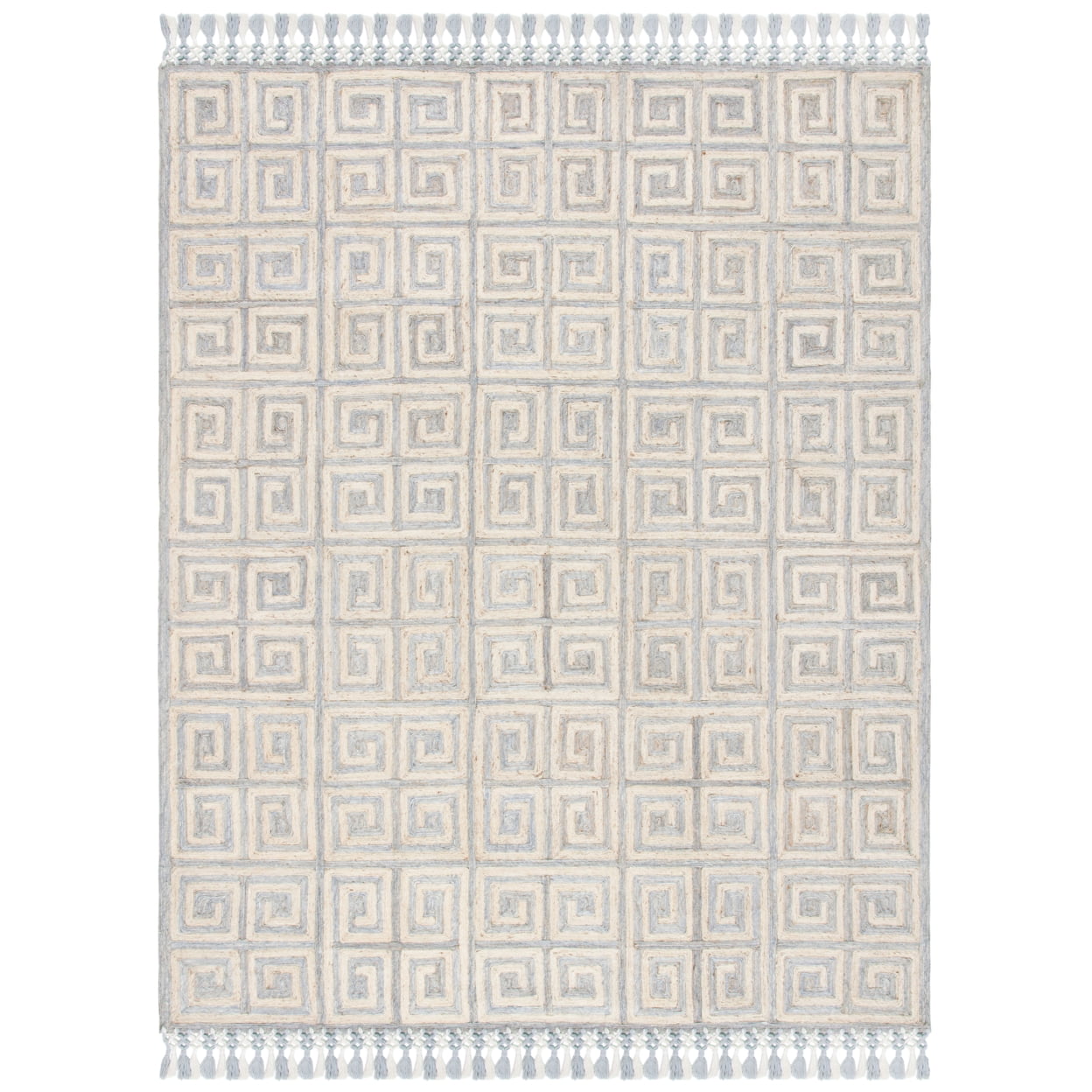 Gray Handmade Cotton and Synthetic Tufted Runner Rug