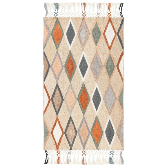 SAFAVIEH Sahara Seachlann Geometric Area Rug, Beige/Rust, 3' x 5'