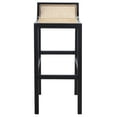 thumbnail image 1 of SAFAVIEH Saito Square Low Back Bar Stool, Black/Natural, 1 of 13