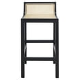 thumbnail image 1 of SAFAVIEH Saito Square Low Back Counter Stool, Black/Natural, 1 of 13