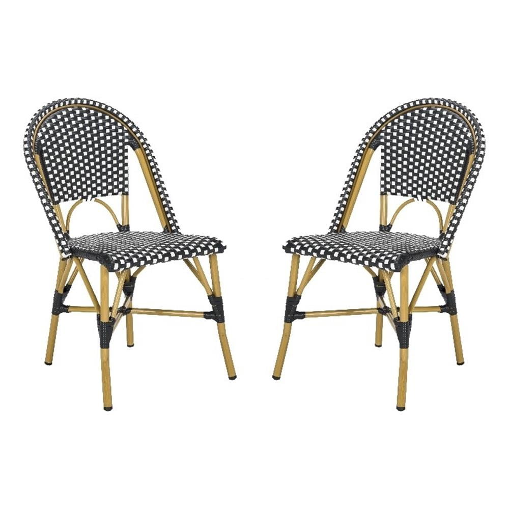 Transitional Bistro-Inspired 18" Side Chair in Black & White