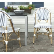 SAFAVIEH Salcha Outdoor French Bistro Side Chair, Blue/White, Set of 2