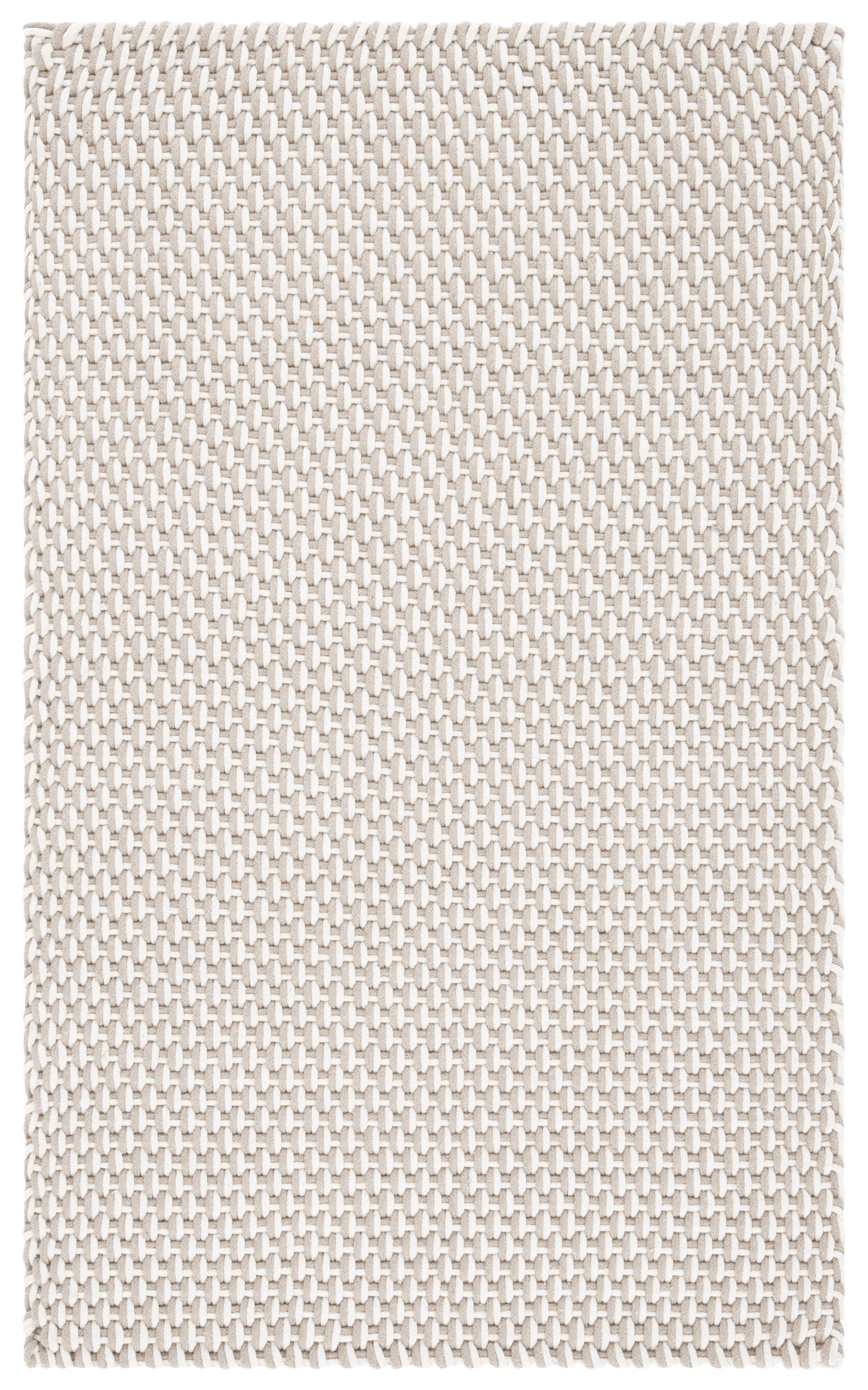 Ivory Handwoven Cotton Basket Weave 4' x 6' Area Rug