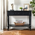 thumbnail image 1 of SAFAVIEH Samantha 2-Drawer Console Table Distressed Black, 1 of 5