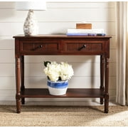 SAFAVIEH Samantha Contemporary 2 Drawer Console, Dark Cherry