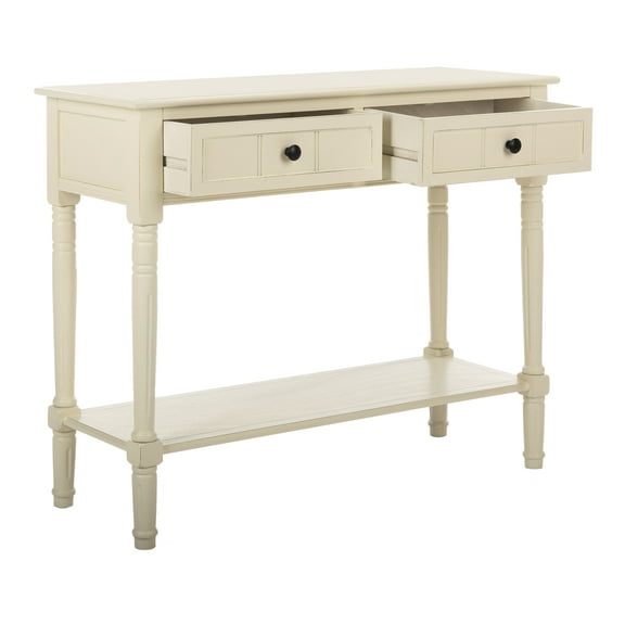 SAFAVIEH Samantha Contemporary 2 Drawer Console, Distressed Cream