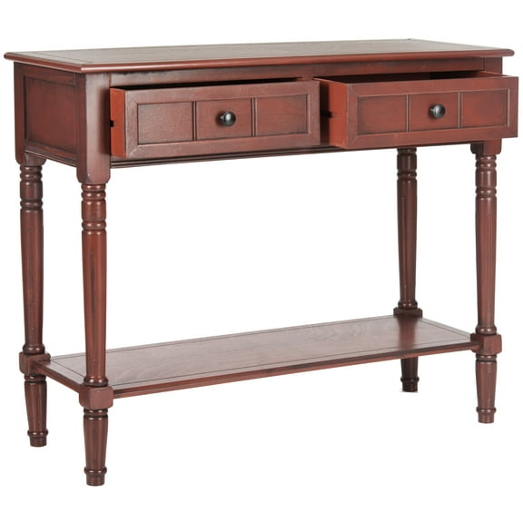 SAFAVIEH Samantha Contemporary 2 Drawer Console, Red