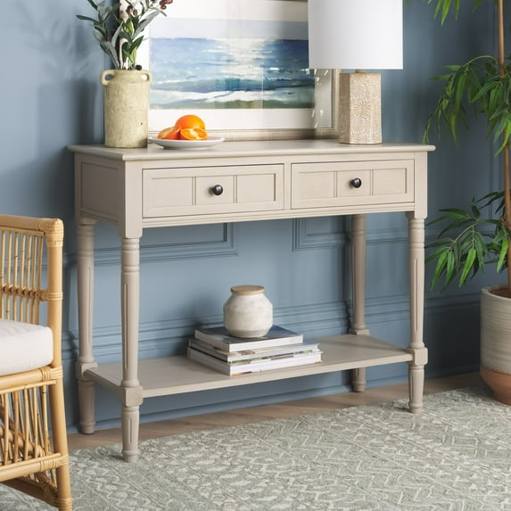SAFAVIEH Samantha Contemporary 2 Drawer Console, Vintage Grey