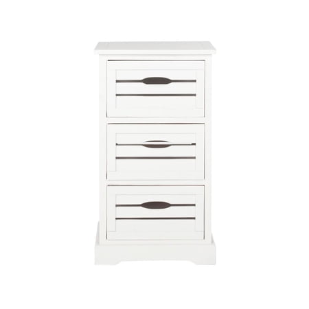 SAFAVIEH Samara Solid Rustic 3 Drawer Cabinet, Distressed Cream