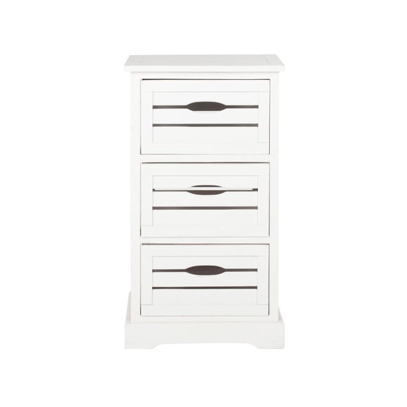 SAFAVIEH Samara Solid Rustic 3 Drawer Cabinet, Distressed Cream