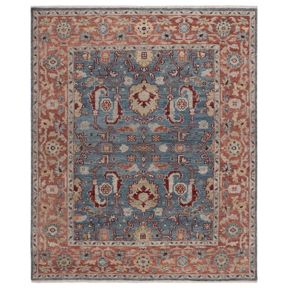 SAFAVIEH Samarkand Ciera Oriental Area Rug, Turquoise/Rust, 9' x 12'