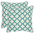 thumbnail image 1 of SAFAVIEH Sandre Geometric Pillow, 20" x 20", Teal, Set of 2, 1 of 3