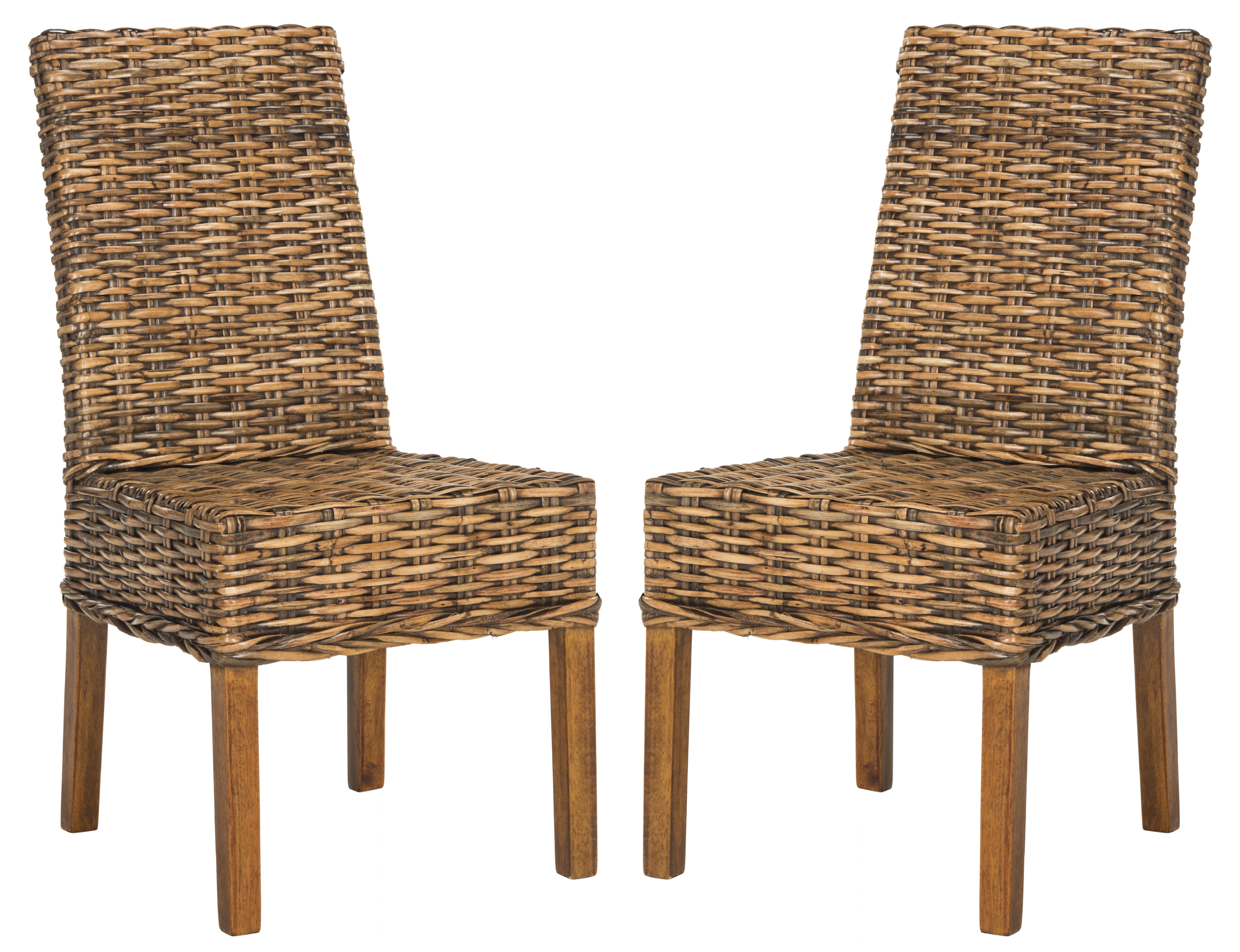 Sanibel High Back Brown Wood and Cane Side Chair