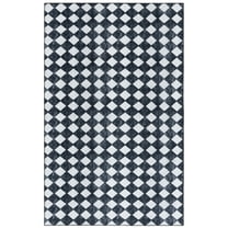 SAFAVIEH Santa Clara Anabella Geometric Polyester Area Rug, Black/Ivory, 8' x 10'