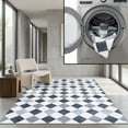 thumbnail image 1 of SAFAVIEH Santa Clara Elwyn Checkered Polyester Machine Washable Area Rug, Ivory/Grey Black, 6' x 6' Square, 1 of 13