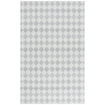 SAFAVIEH Santa Clara Zelma Geometric Polyester Area Rug, Gray/Ivory, 8' x 10'
