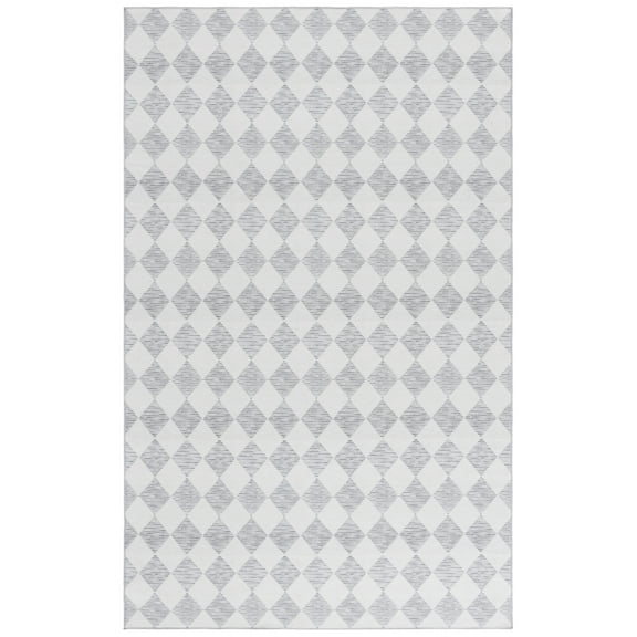 SAFAVIEH Santa Clara Zelma Geometric Polyester Area Rug, Gray/Ivory, 8' x 10'
