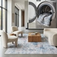 thumbnail image 1 of SAFAVIEH Santa Monica Alice Abstract Polyester Area Rug, Blue/Rust, 3' x 5', 1 of 13