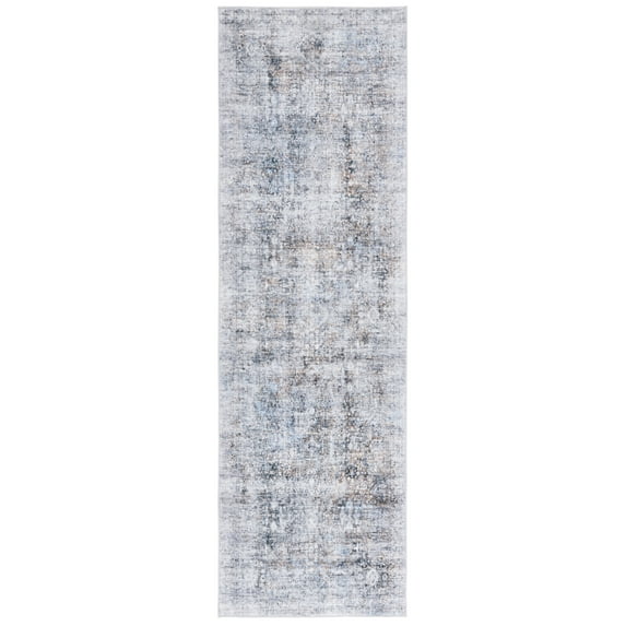 SAFAVIEH Santa Monica Alice Abstract Polyester Runner Rug, Beige/Charcoal, 2'6" x 8'